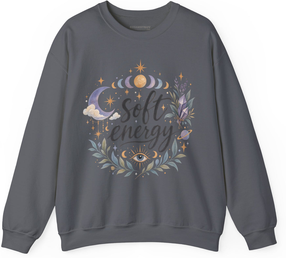Softly Sparkling - Crewneck Sweatshirt in Charcoal, front view