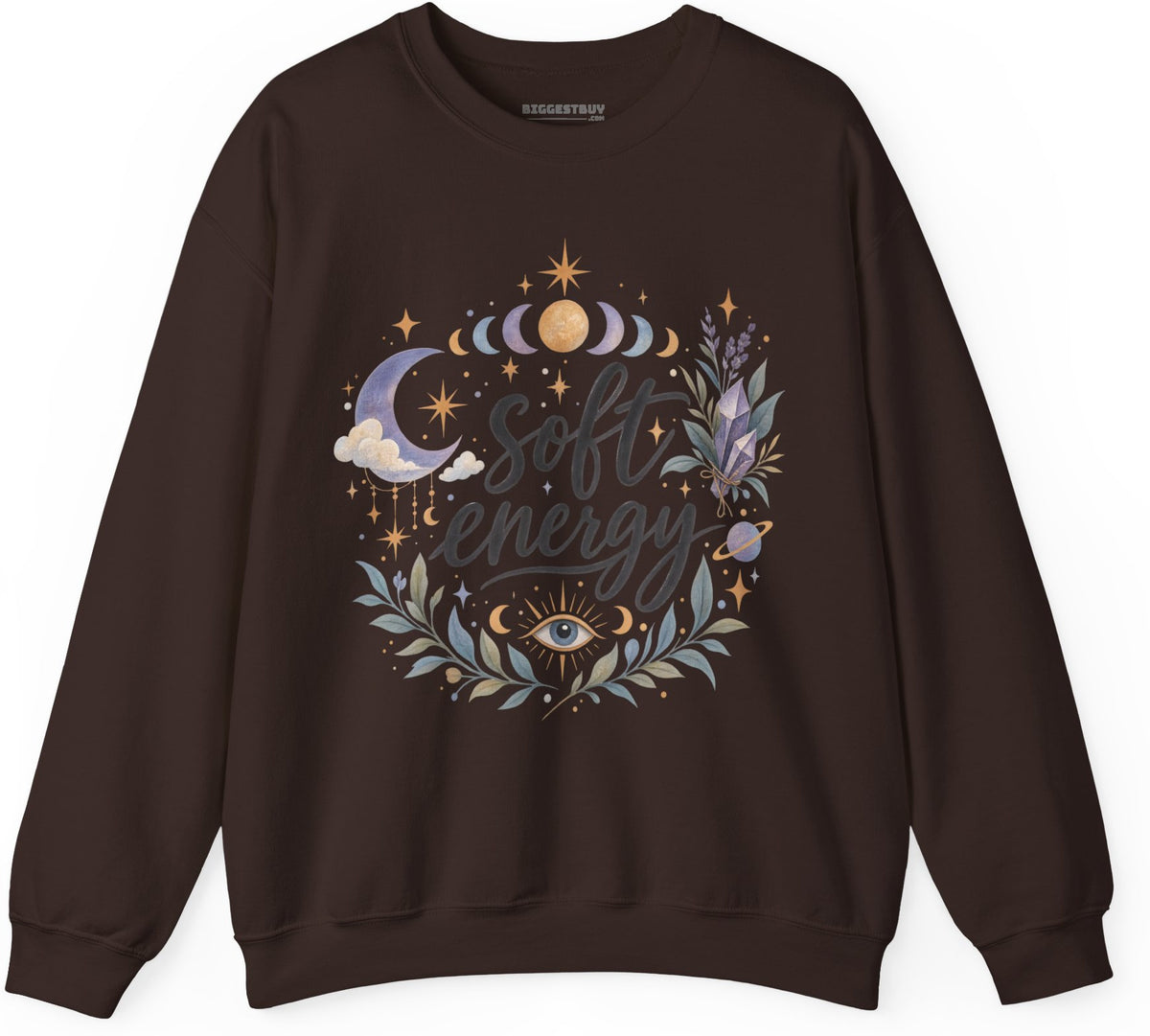Softly Sparkling - Crewneck Sweatshirt in Dark Chocolate, front view
