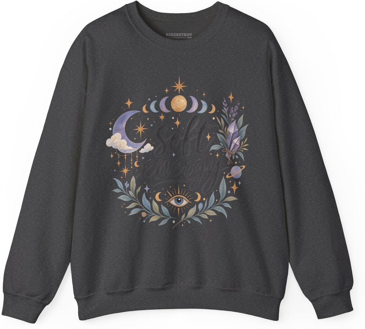 Softly Sparkling - Crewneck Sweatshirt in Dark Heather, front view
