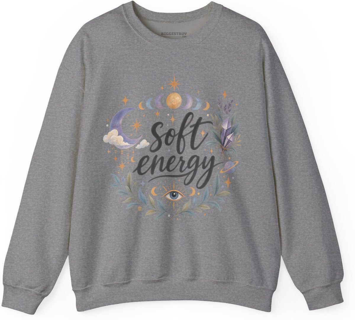 Softly Sparkling - Crewneck Sweatshirt in Graphite Heather, front view