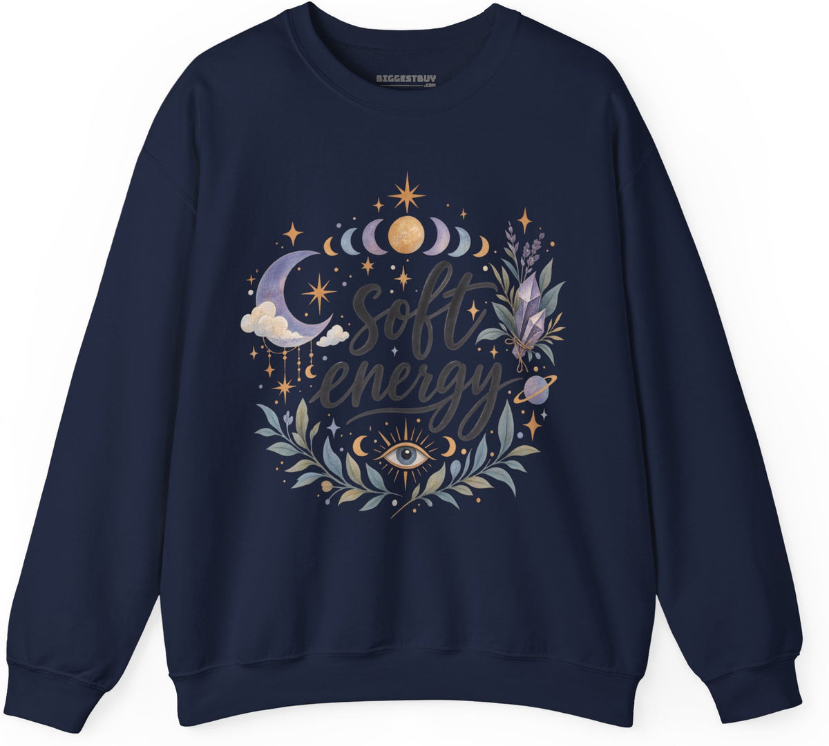 Softly Sparkling - Crewneck Sweatshirt in Navy, front view