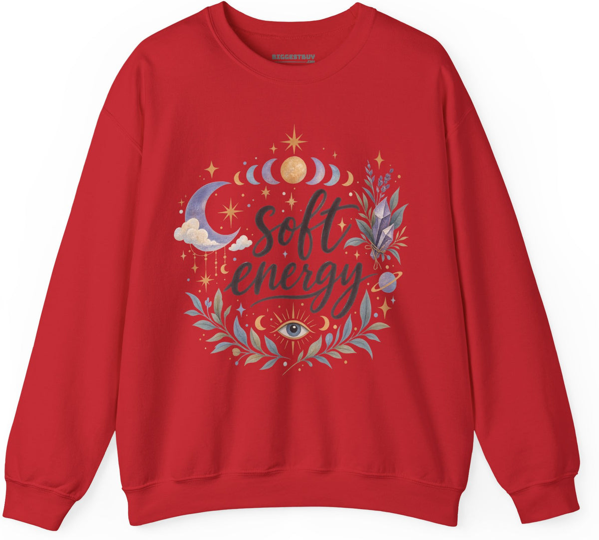 Softly Sparkling - Crewneck Sweatshirt in Red, front view