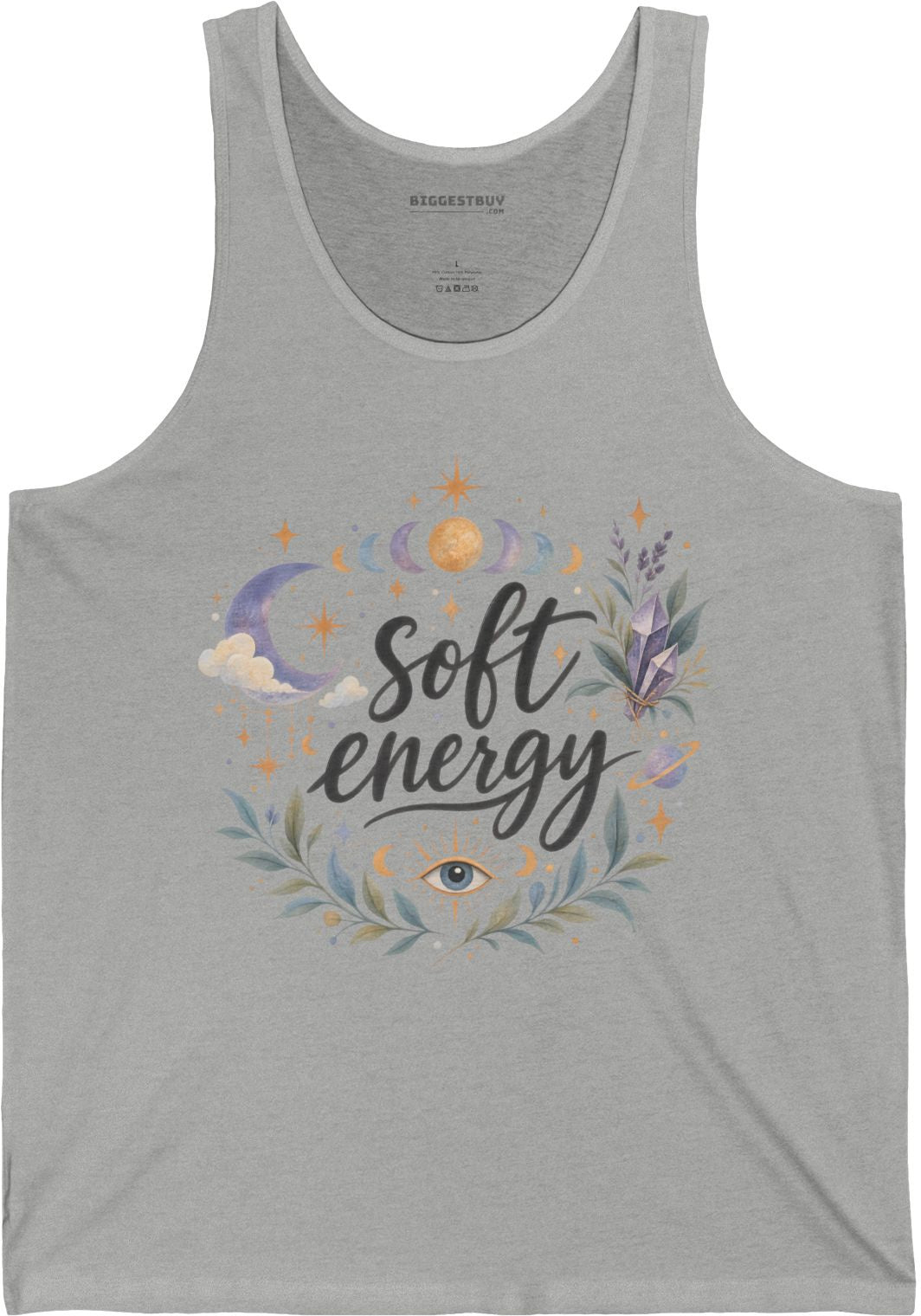 Softly Sparkling - Jersey Tank Top in Athletic Heather, front view
