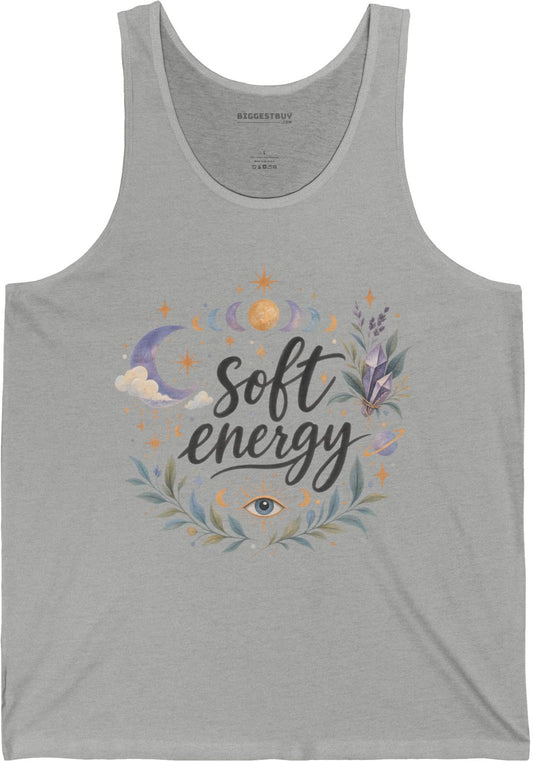 Softly Sparkling - Jersey Tank Top in Athletic Heather, front view
