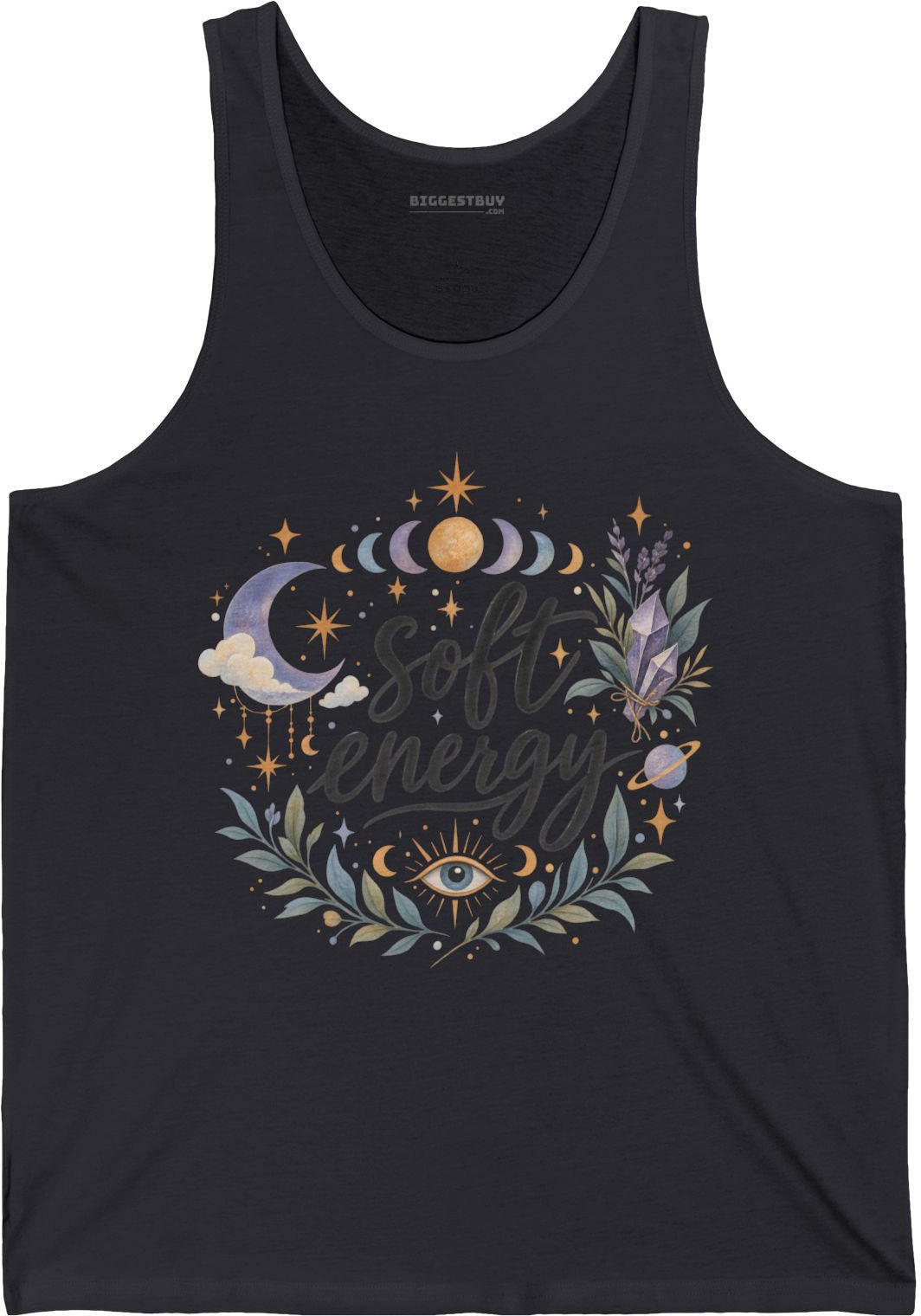 Softly Sparkling - Jersey Tank Top in Dark Grey, front view