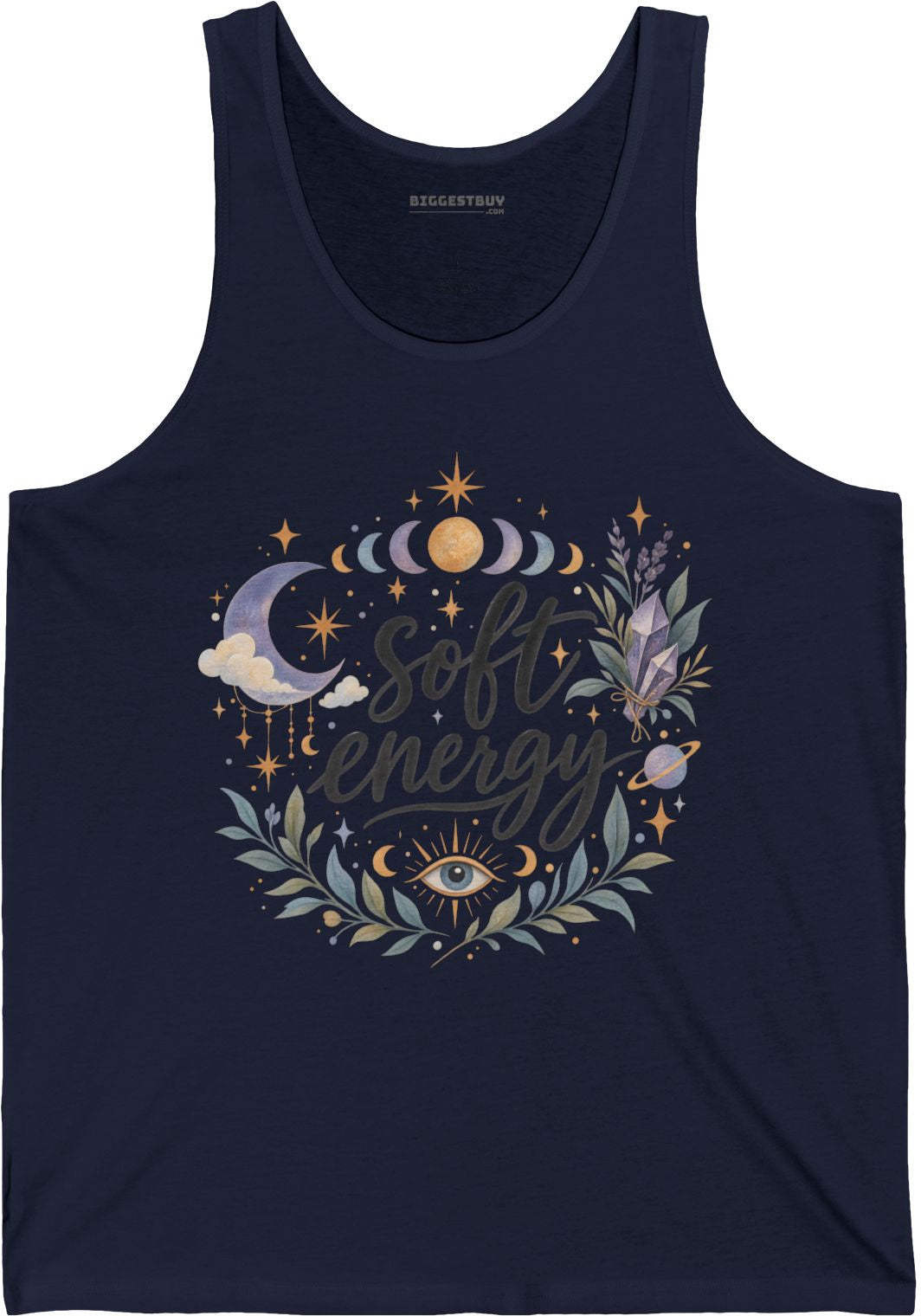 Softly Sparkling - Jersey Tank Top in Navy, front view
