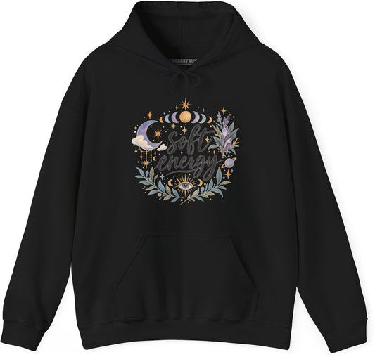 Softly Sparkling - Pullover Hoodie in Black, front view