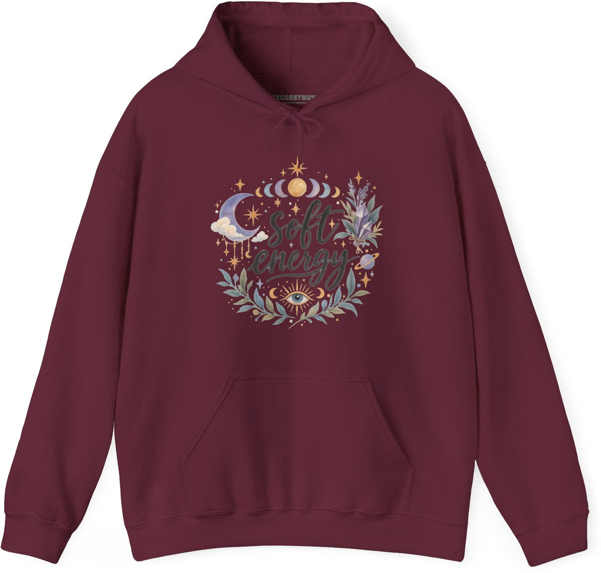 Softly Sparkling - Pullover Hoodie in Maroon, front view