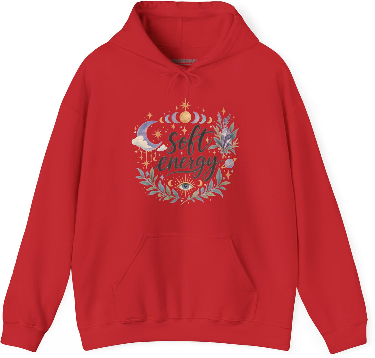 Softly Sparkling - Pullover Hoodie in Red, front view