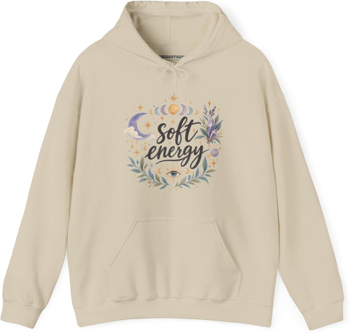 Softly Sparkling - Pullover Hoodie in Sand, front view