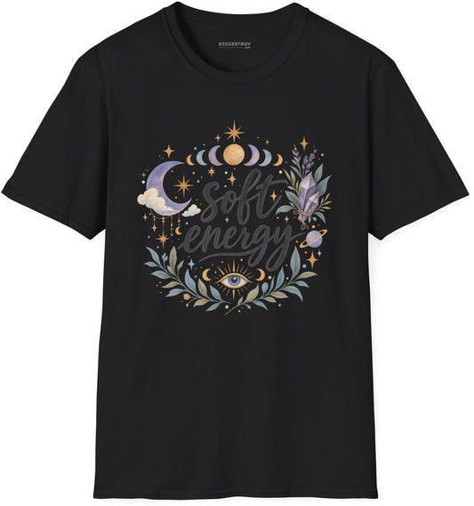 Softly Sparkling - Softstyle T-Shirt in Black, front view