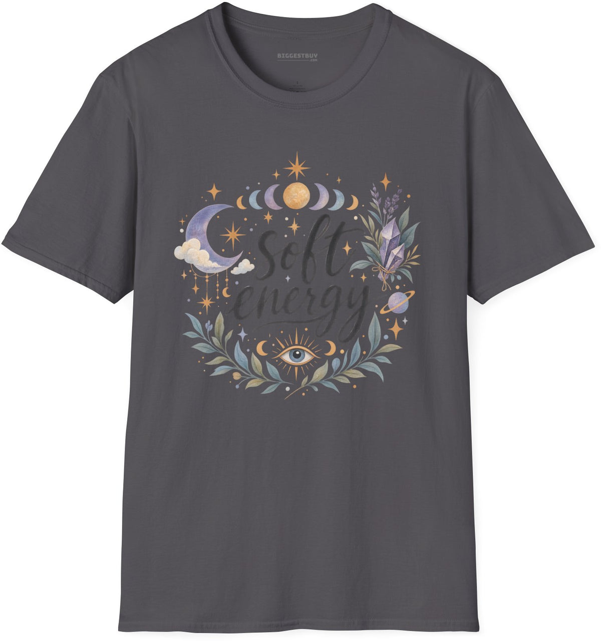 Softly Sparkling - Softstyle T-Shirt in Charcoal, front view