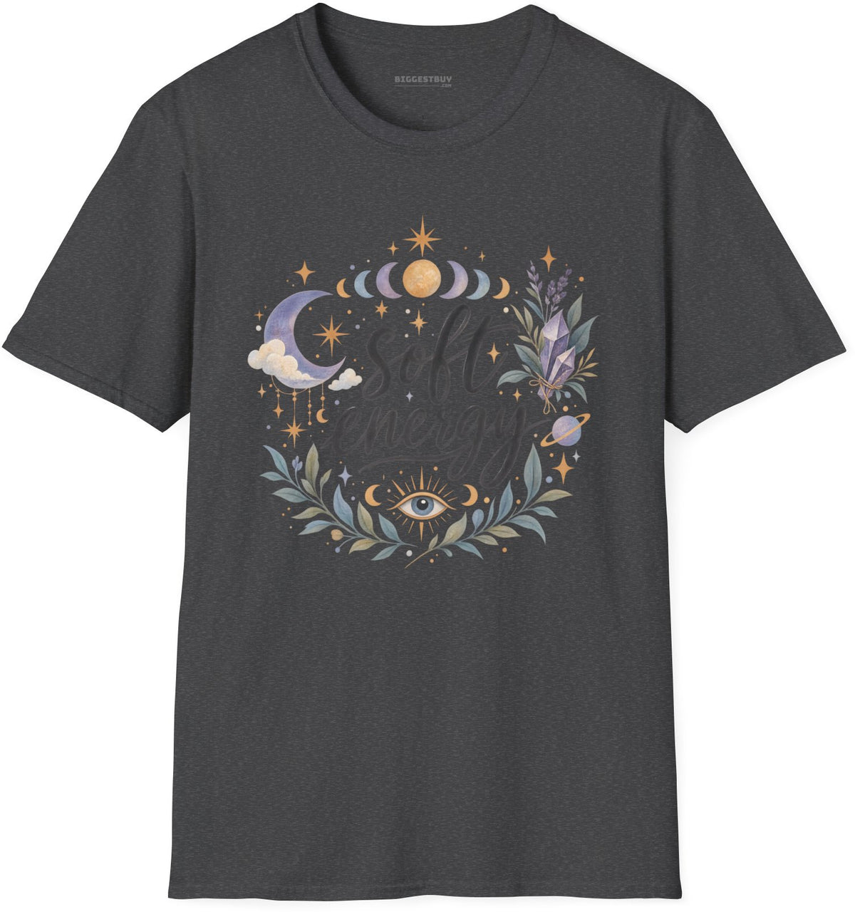 Softly Sparkling - Softstyle T-Shirt in Dark Heather, front view