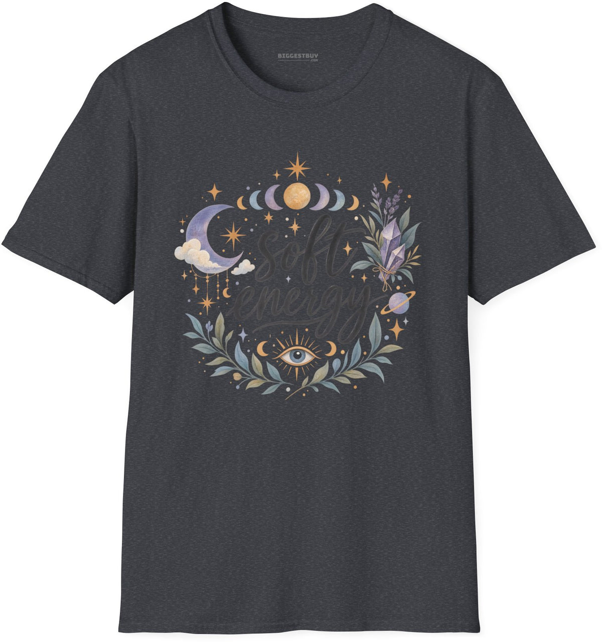 Softly Sparkling - Softstyle T-Shirt in Dark Heather Grey, front view