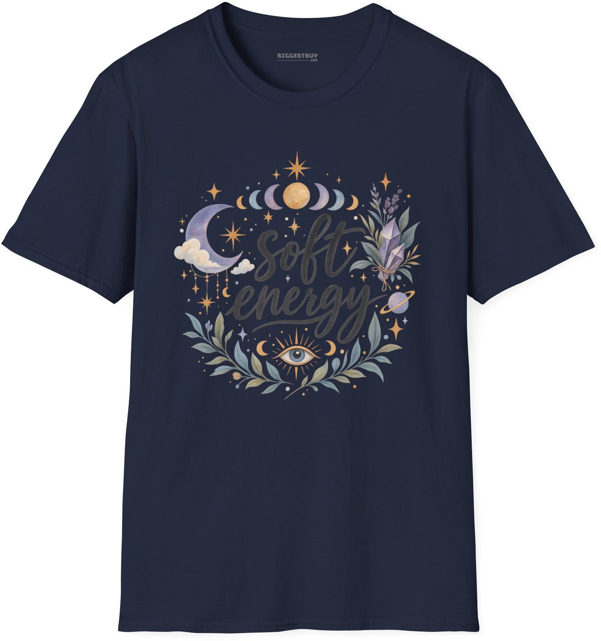 Softly Sparkling - Softstyle T-Shirt in Navy, front view