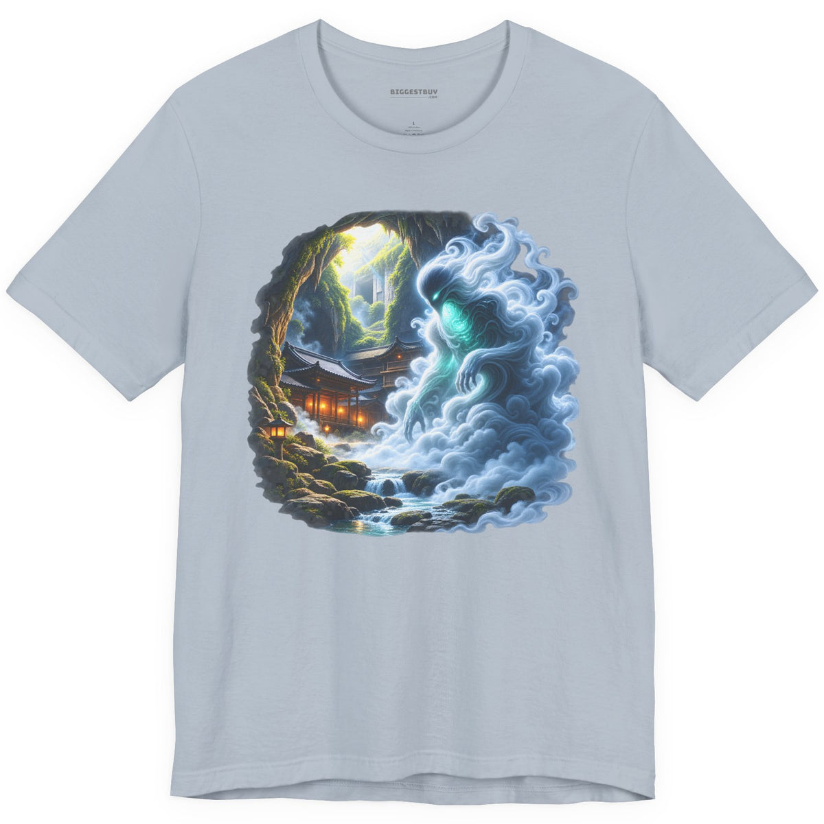 Spirit Portal - Classic Jersey Tee in Light Blue, front view