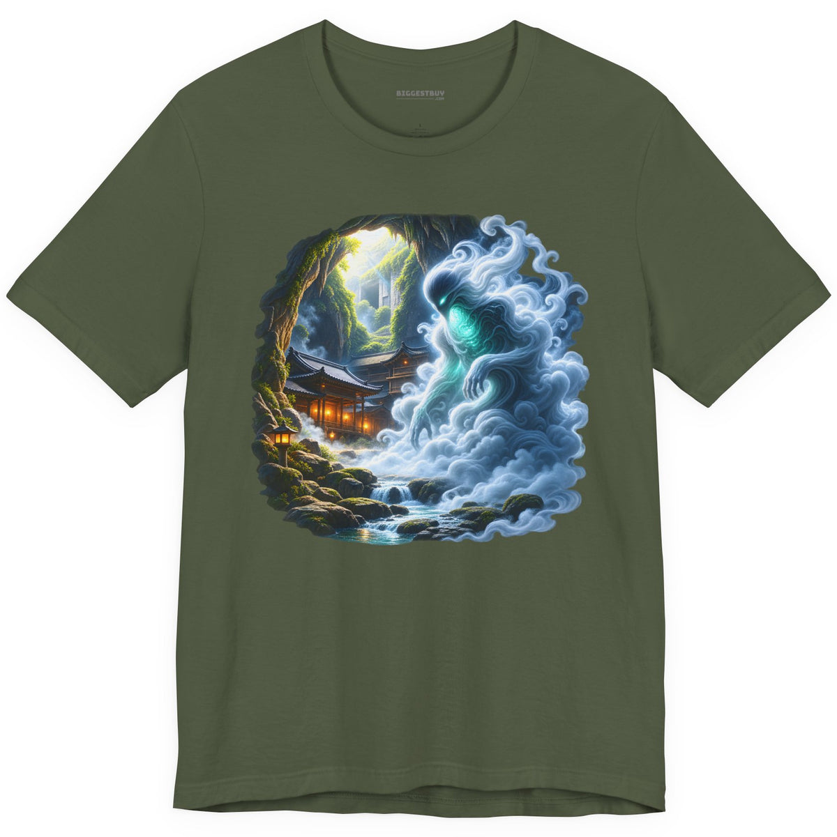 Spirit Portal - Classic Jersey Tee in Military Green, front view