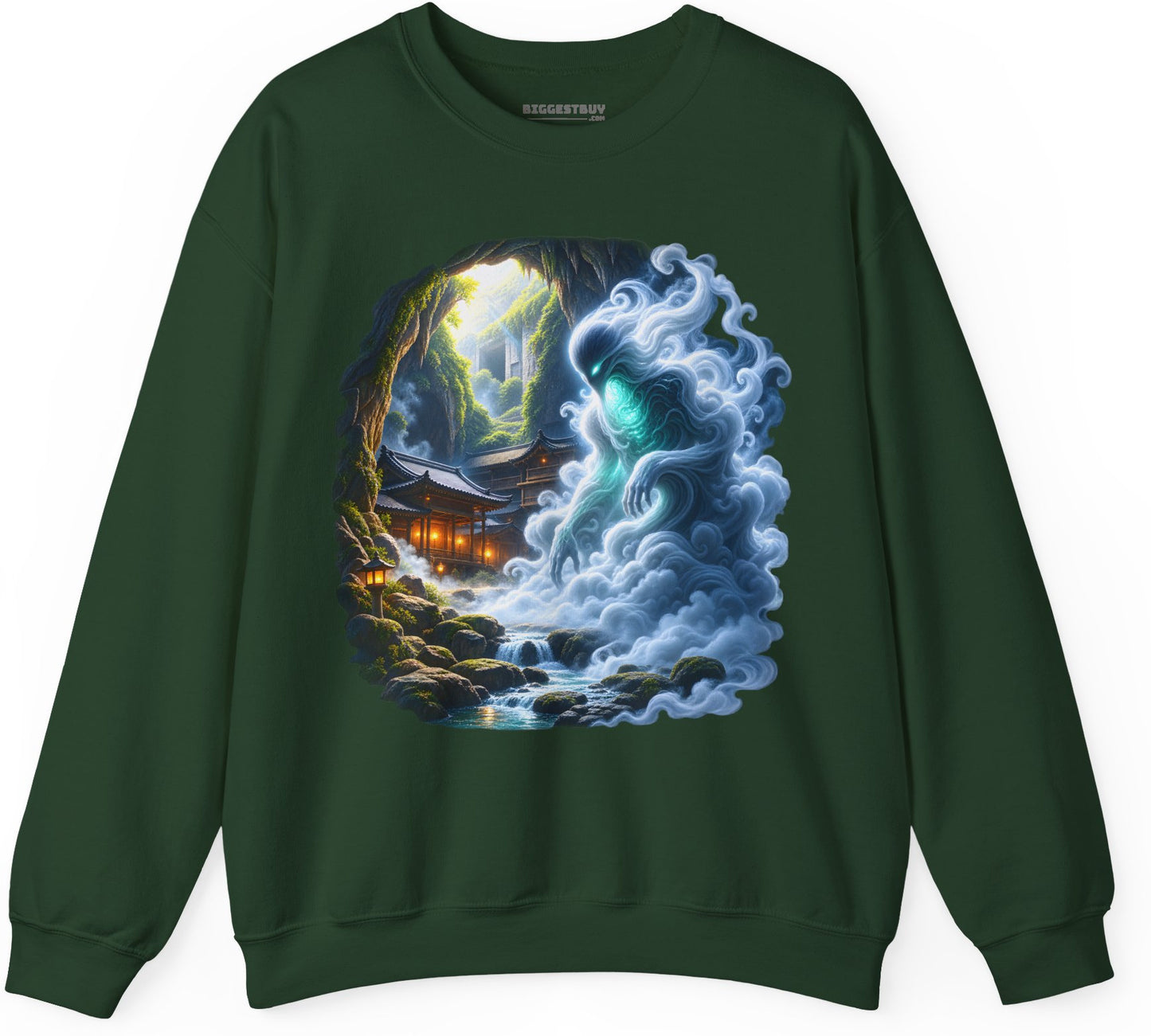 Spirit Portal - Crewneck Sweatshirt in Forest Green, front view