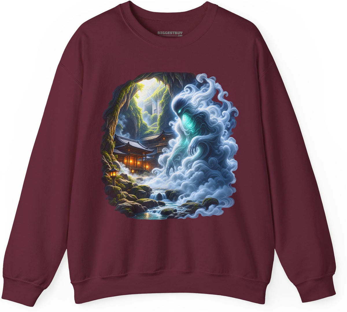 Spirit Portal - Crewneck Sweatshirt in Maroon, front view