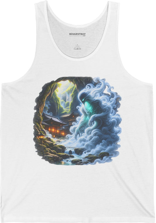 Spirit Portal - Jersey Tank Top in White, front view