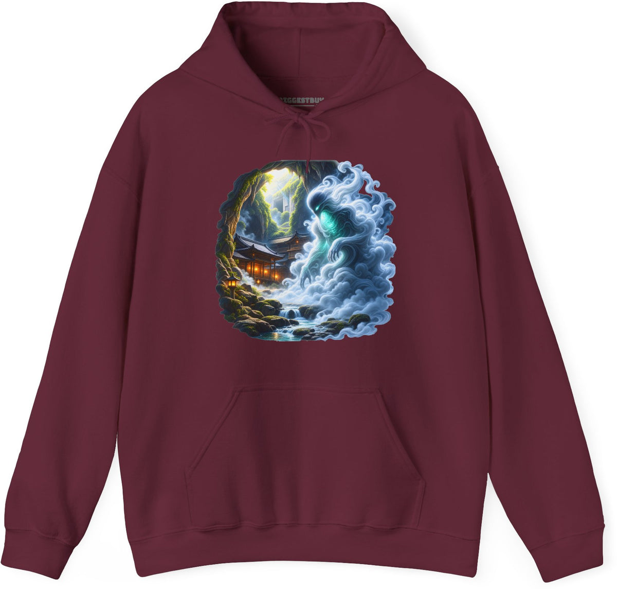 Spirit Portal - Pullover Hoodie in Maroon, front view