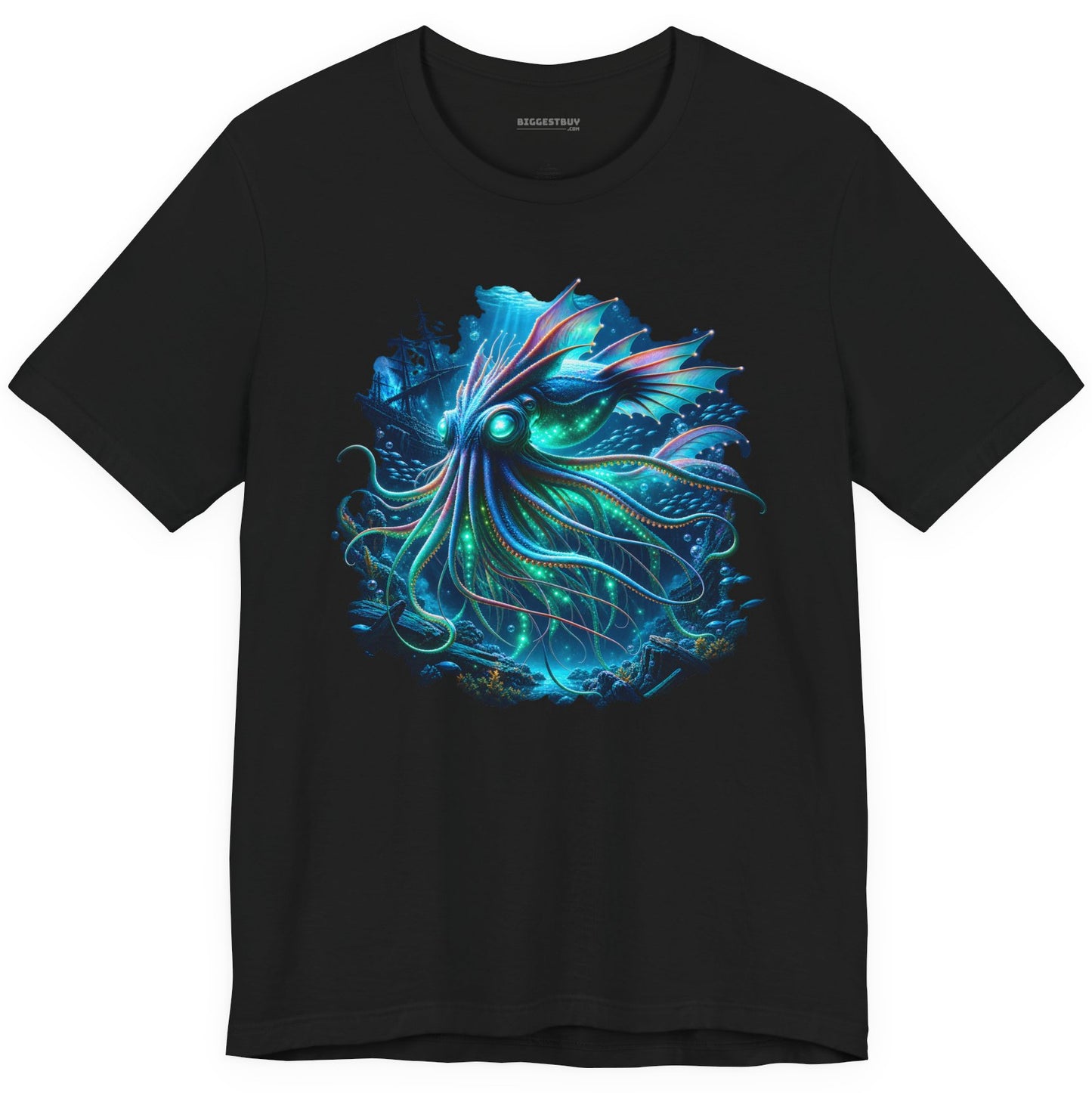 Squishy Octopus - Classic Jersey Tee in Black, front view