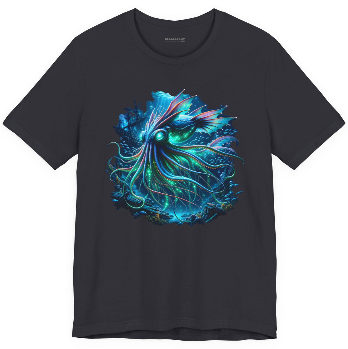 Squishy Octopus - Classic Jersey Tee in Dark Grey, front view