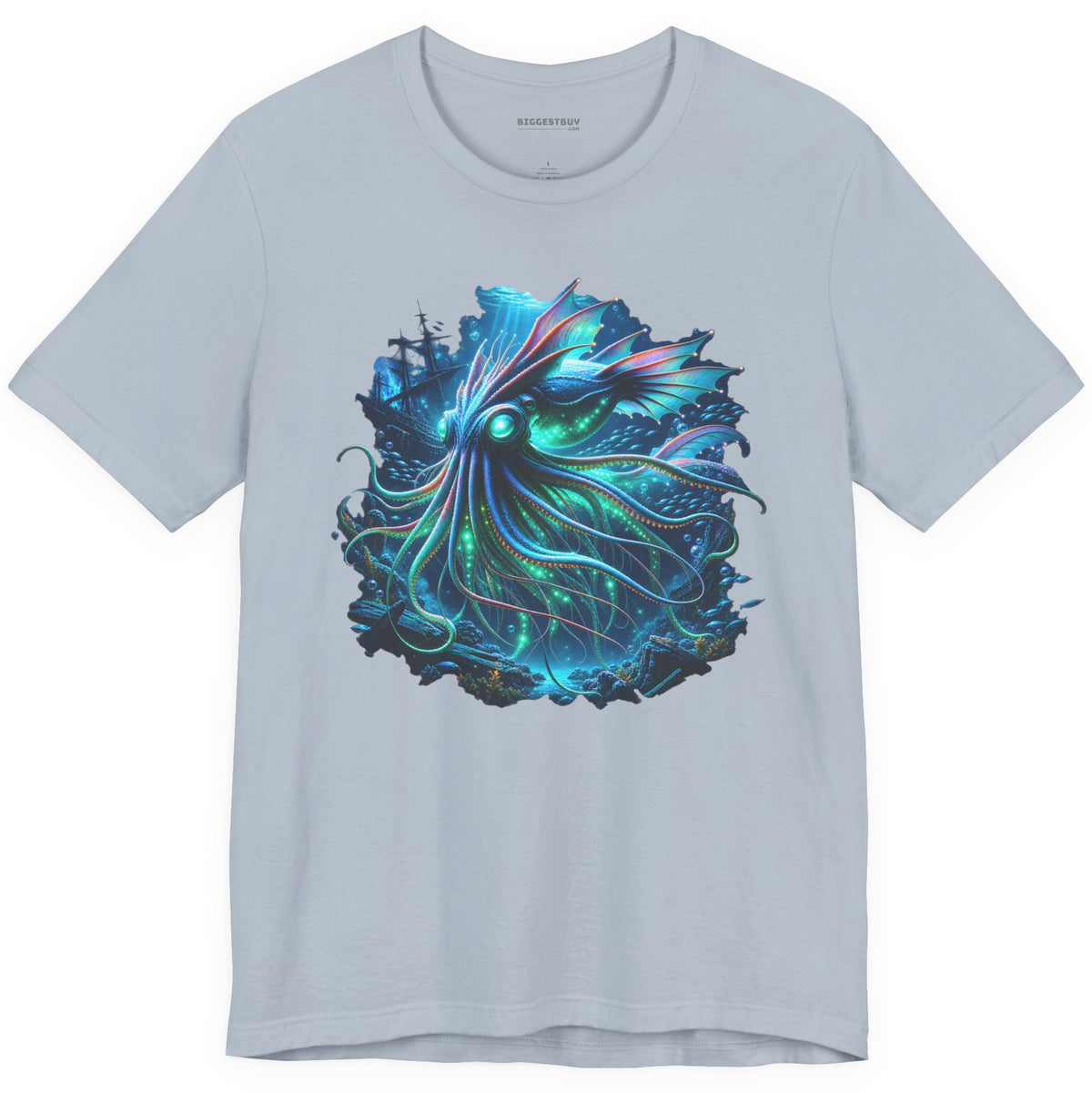 Squishy Octopus - Classic Jersey Tee in Light Blue, front view