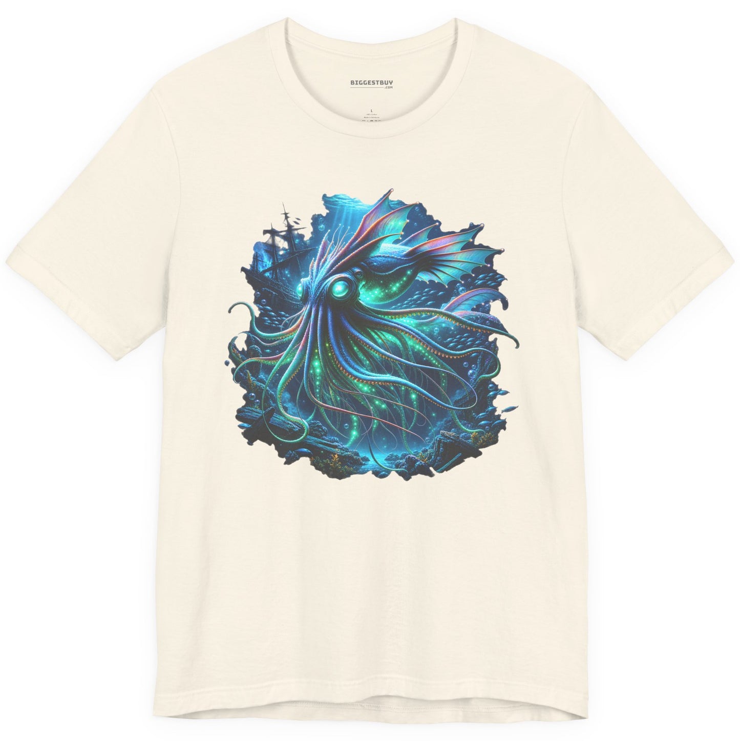 Squishy Octopus - Classic Jersey Tee in Natural, front view
