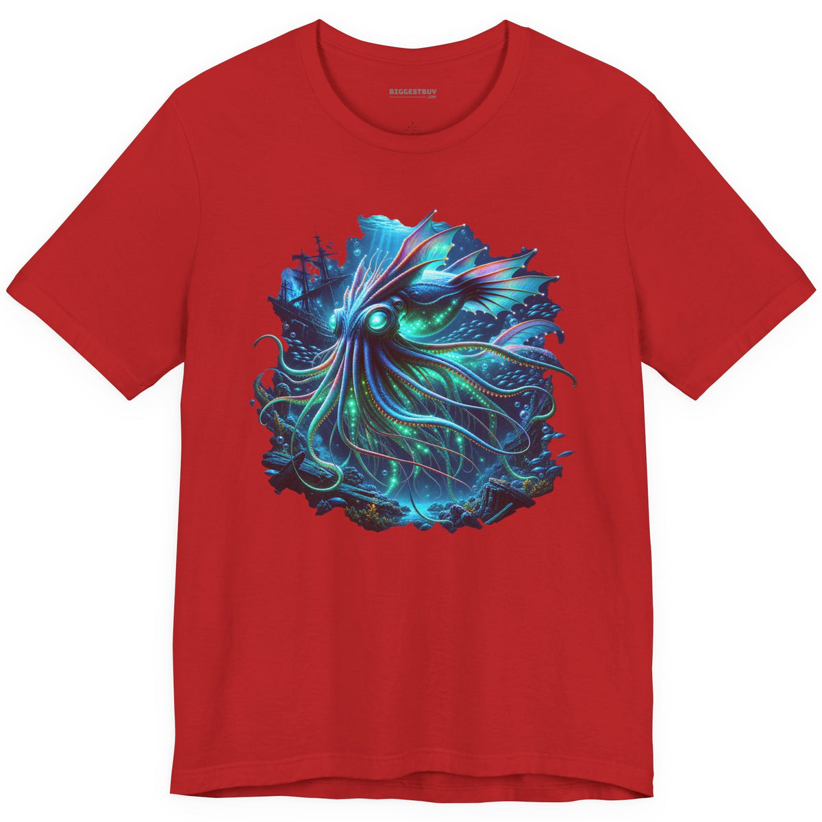 Squishy Octopus - Classic Jersey Tee in Red, front view