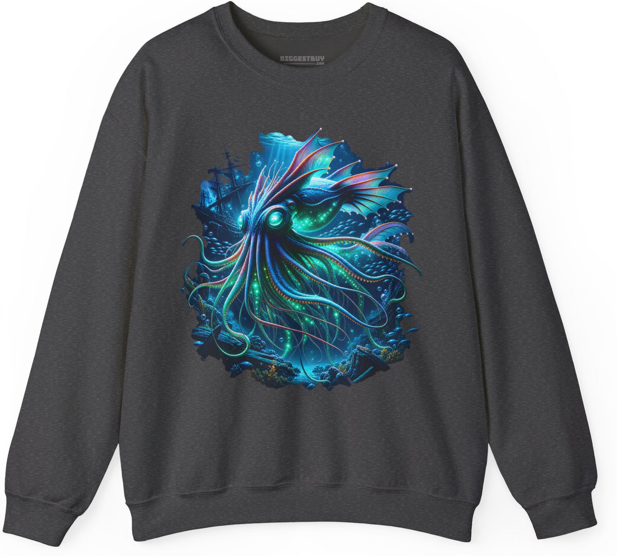 Squishy Octopus - Crewneck Sweatshirt in Dark Heather, front view