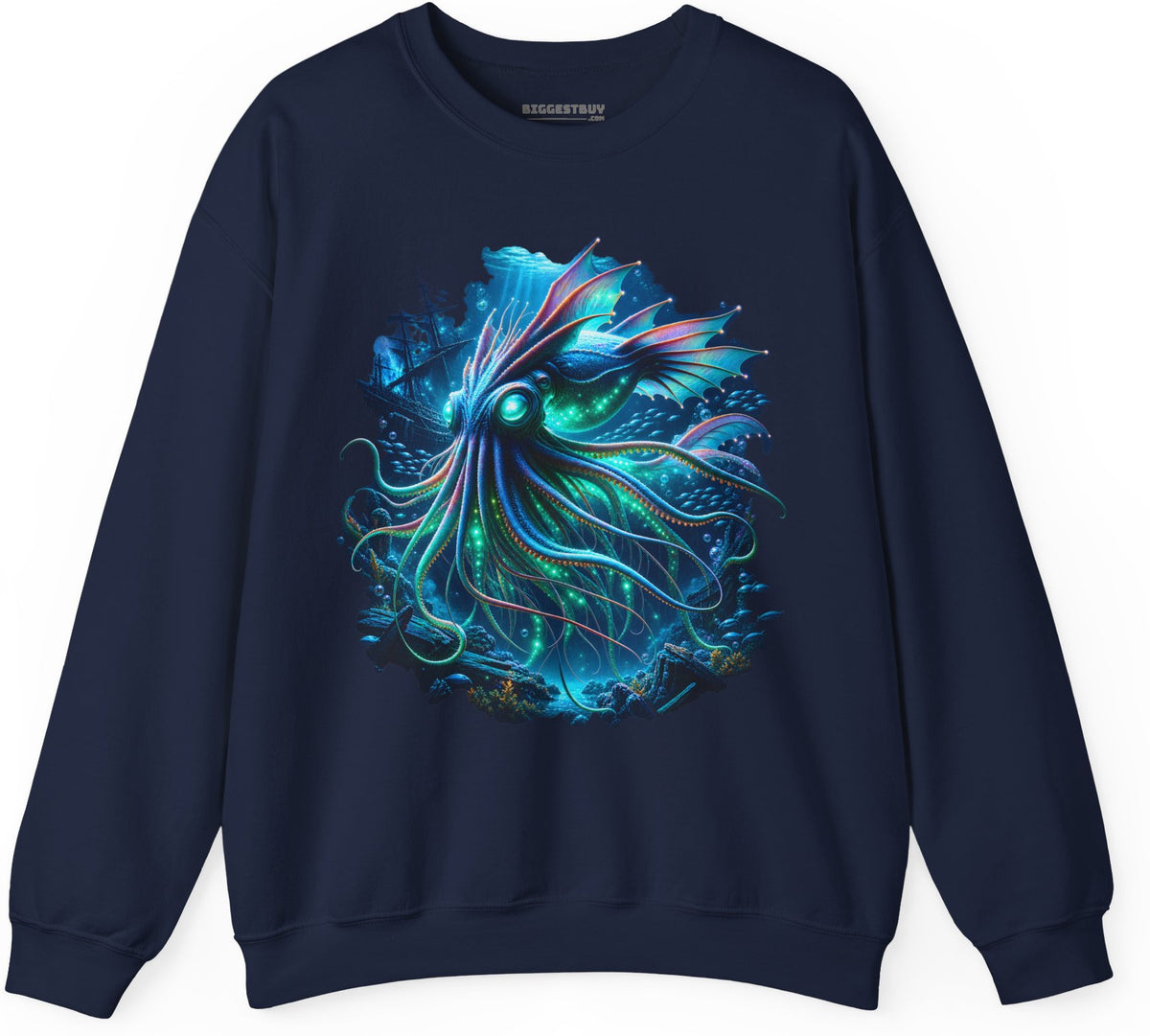 Squishy Octopus - Crewneck Sweatshirt in Navy, front view