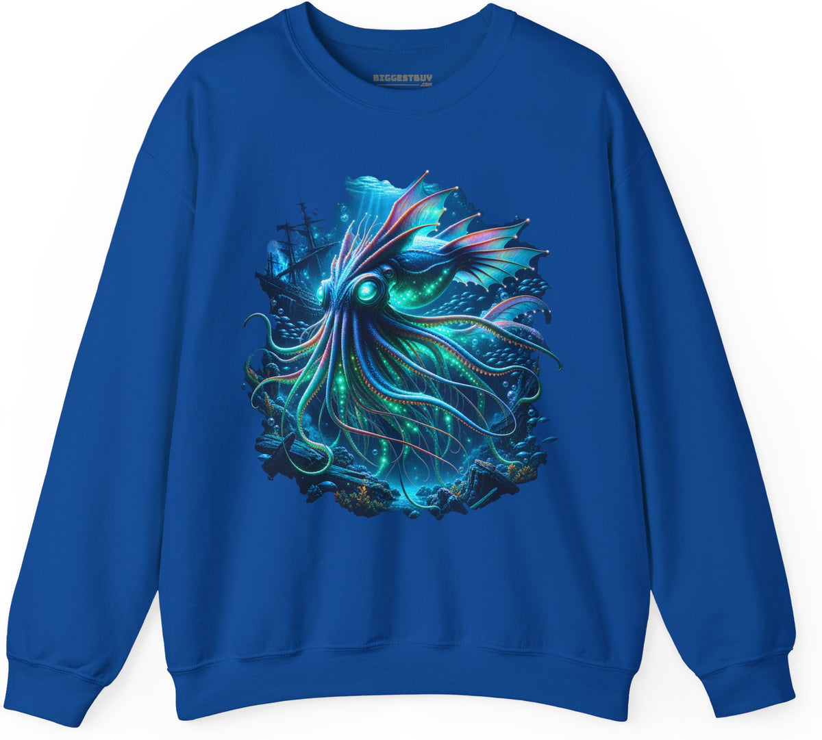 Squishy Octopus - Crewneck Sweatshirt in Royal, front view