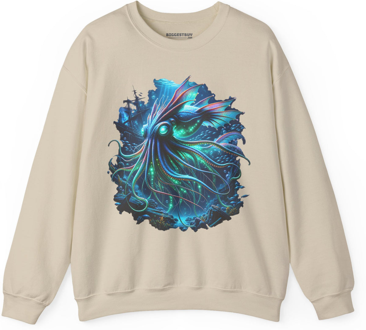 Squishy Octopus - Crewneck Sweatshirt in Sand, front view