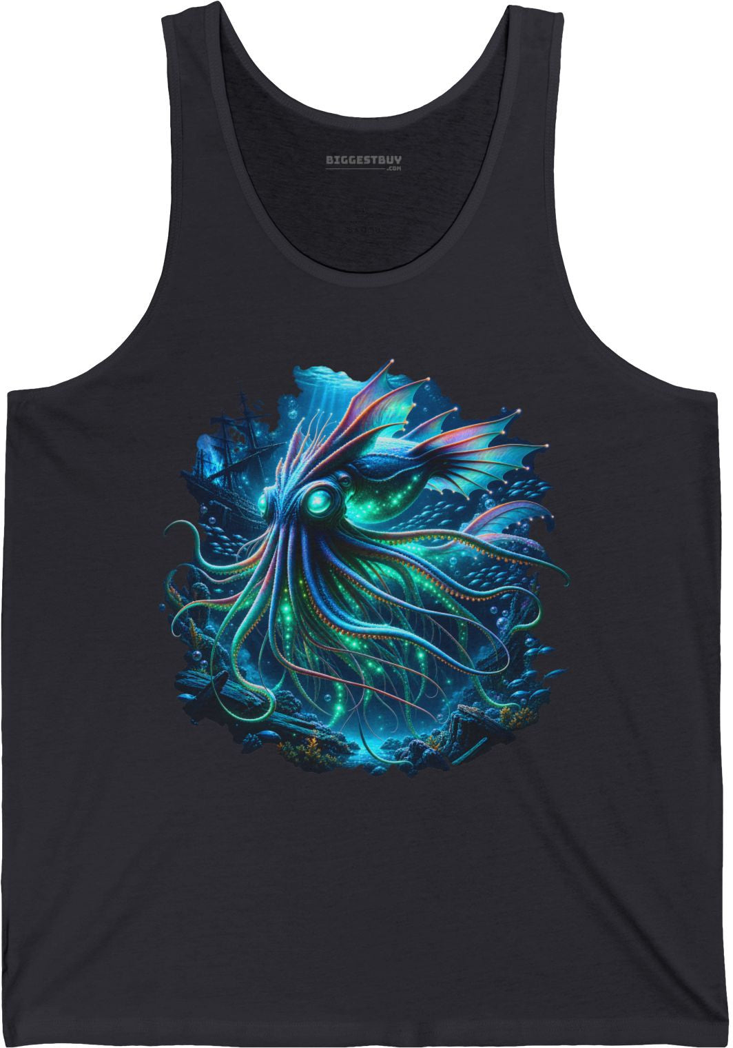 Squishy Octopus - Jersey Tank Top in Dark Grey, front view