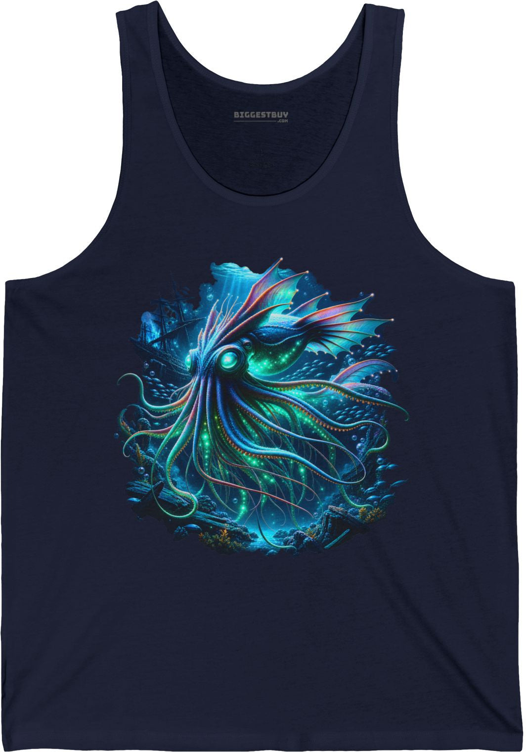 Squishy Octopus - Jersey Tank Top in Navy, front view