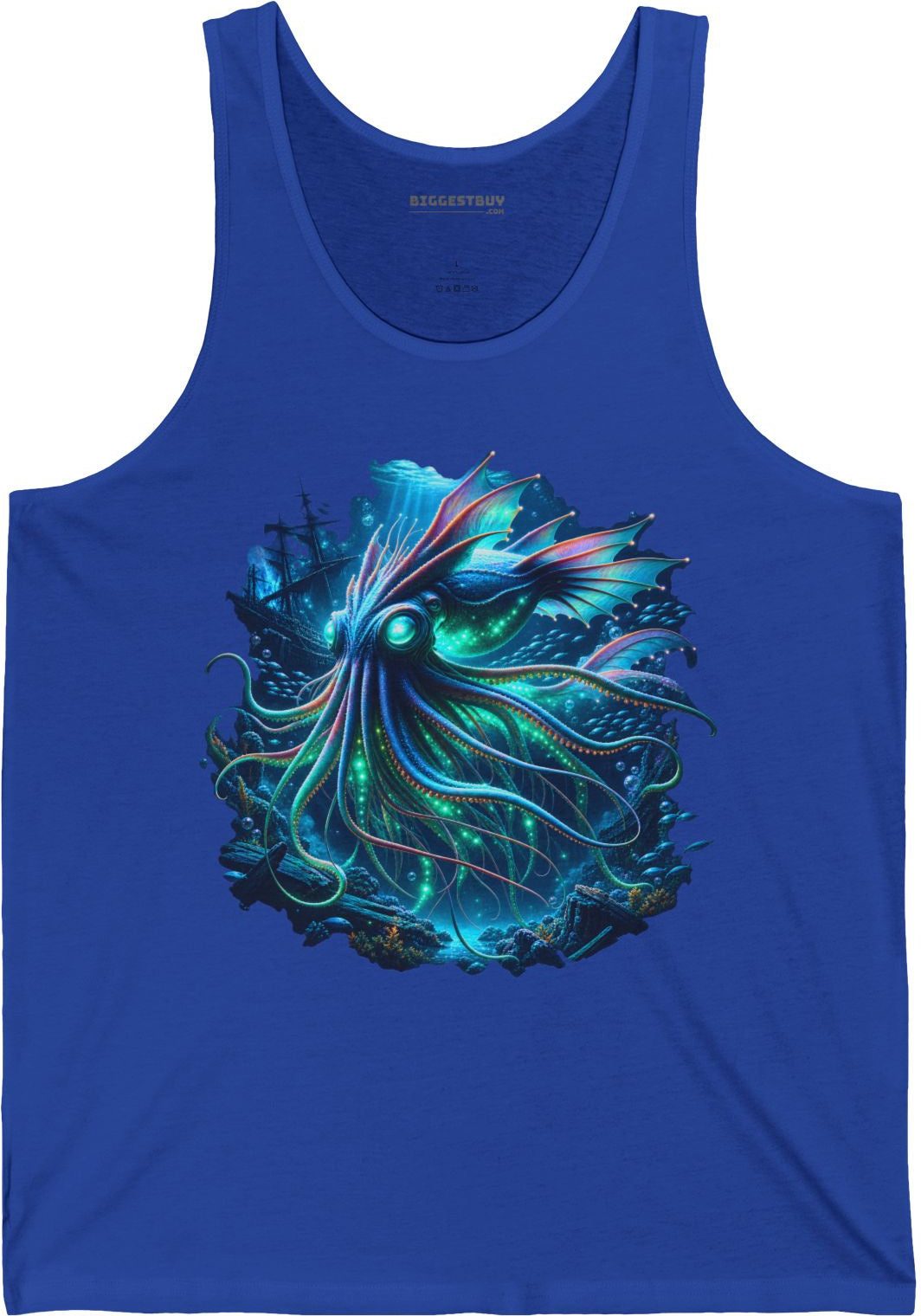 Squishy Octopus - Jersey Tank Top in True Royal, front view