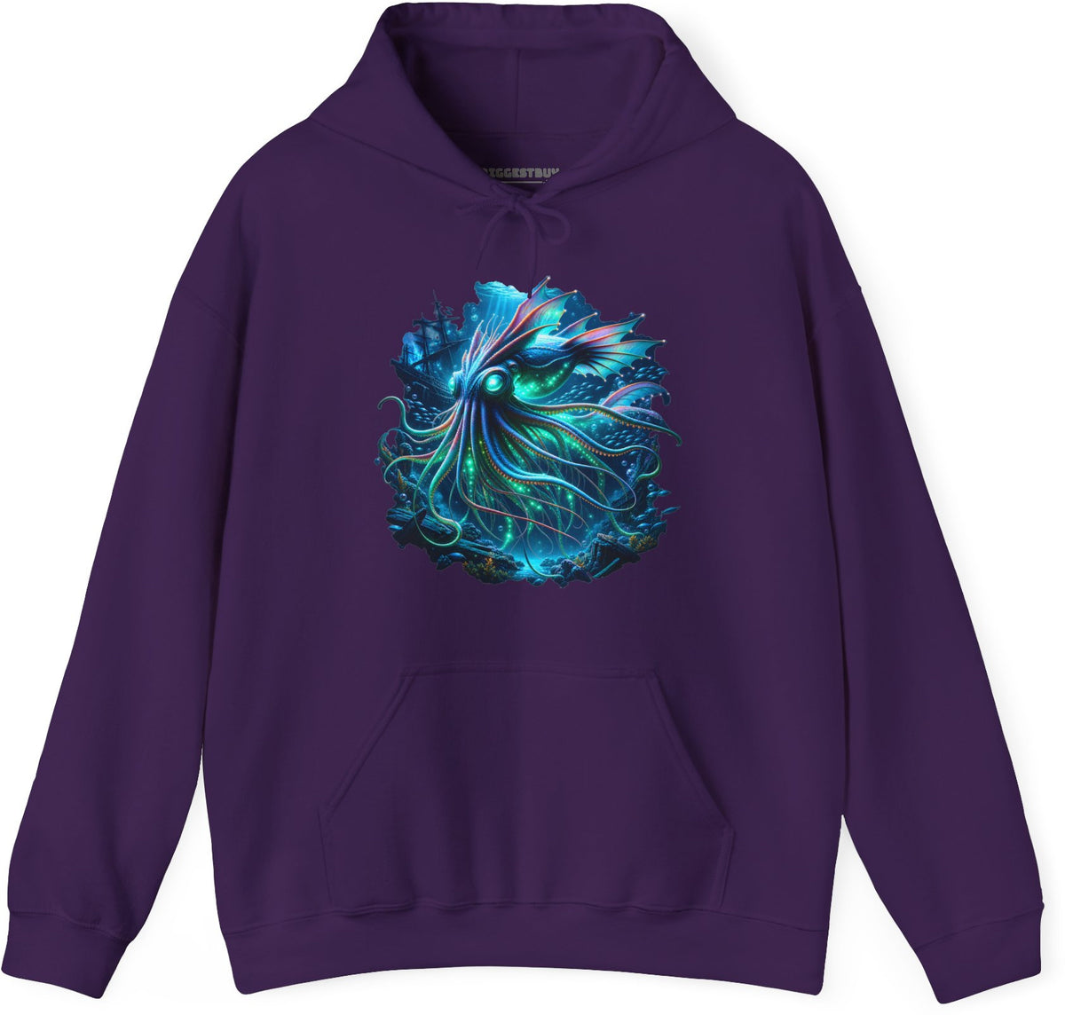 Squishy Octopus - Pullover Hoodie in Purple, front view