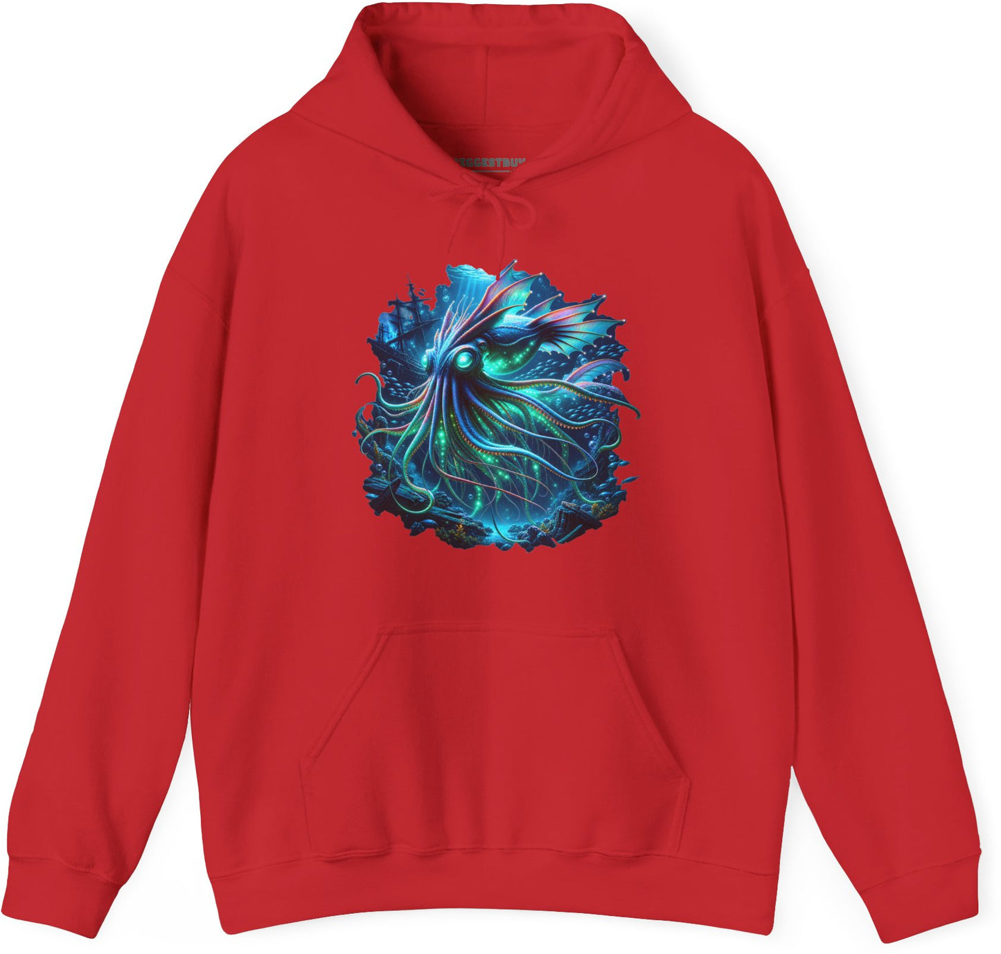 Squishy Octopus - Pullover Hoodie in Red, front view