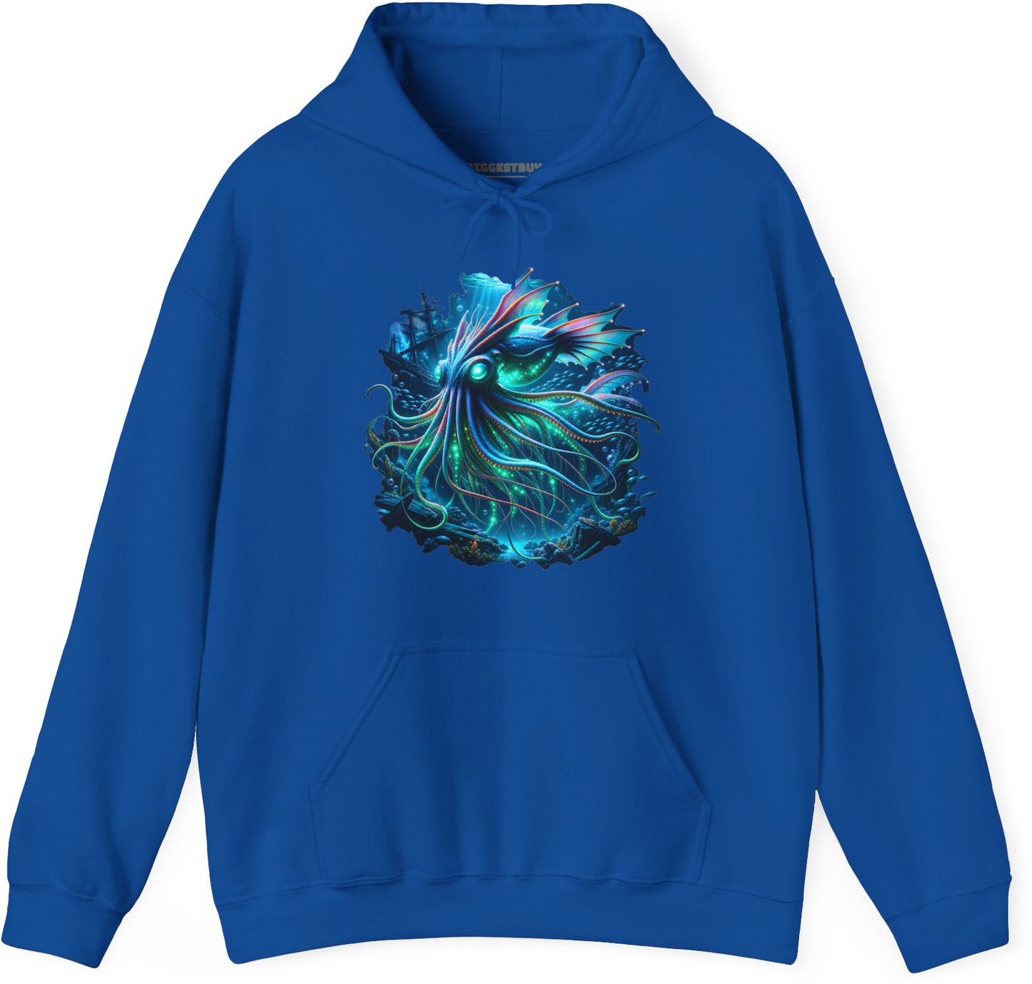 Squishy Octopus - Pullover Hoodie in Royal, front view