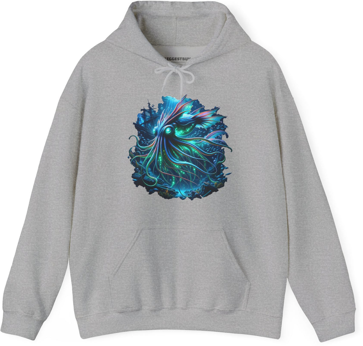 Squishy Octopus - Pullover Hoodie in Sport Grey, front view