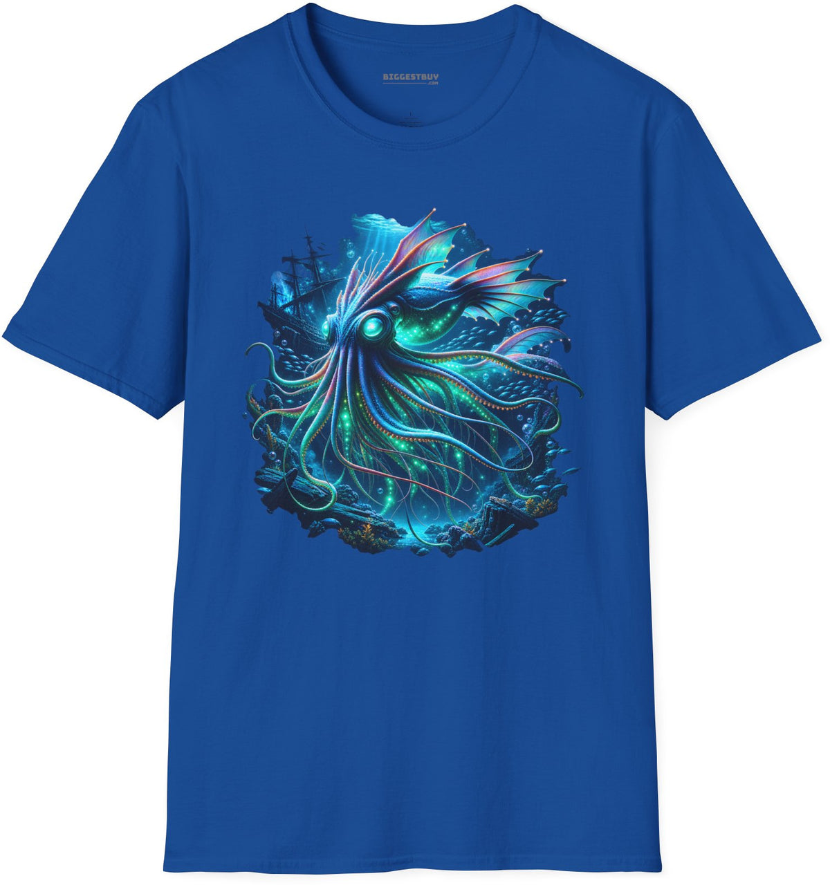 Squishy Octopus - Softstyle T-Shirt in Royal, front view
