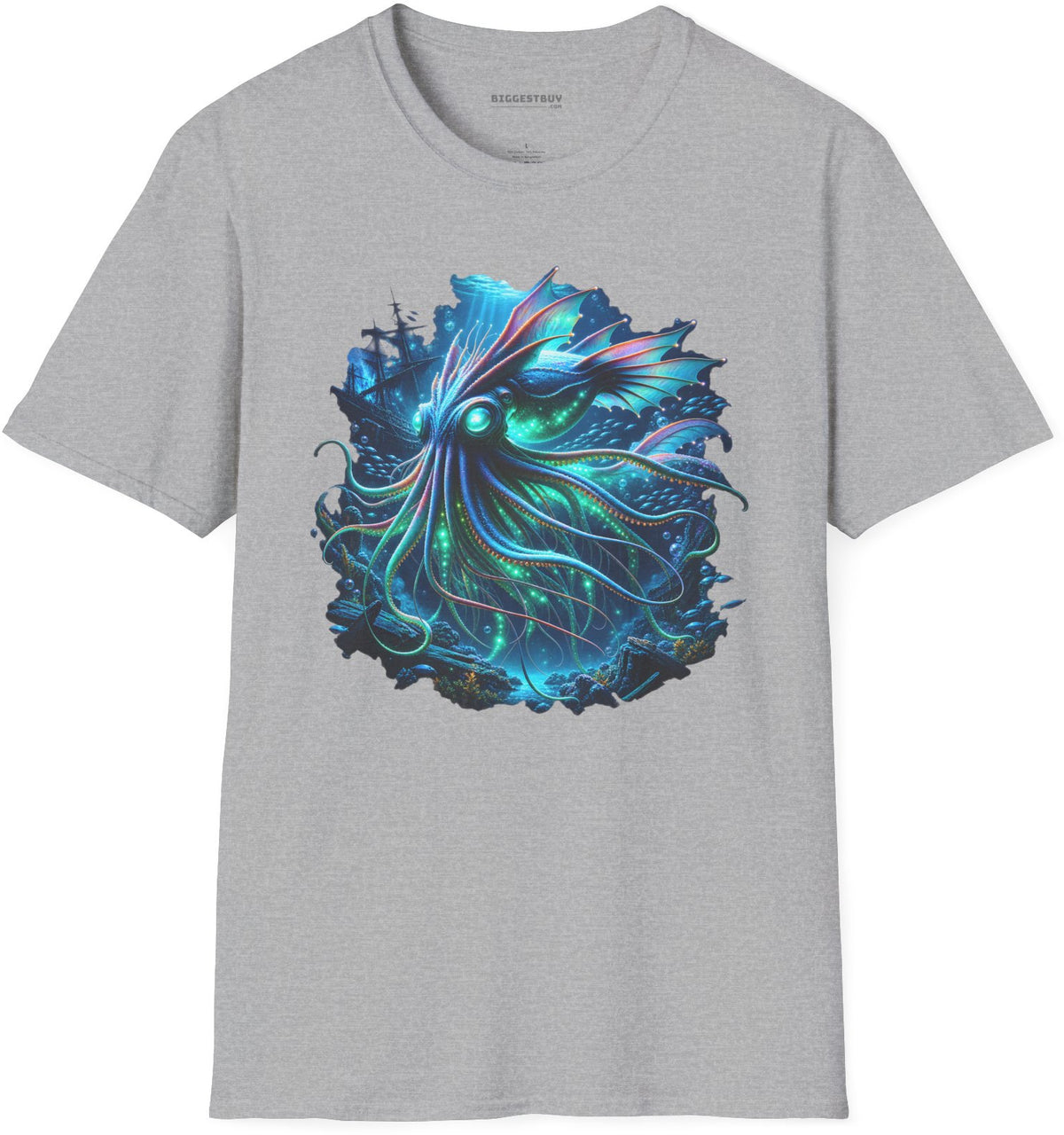 Squishy Octopus - Softstyle T-Shirt in Sport Grey, front view