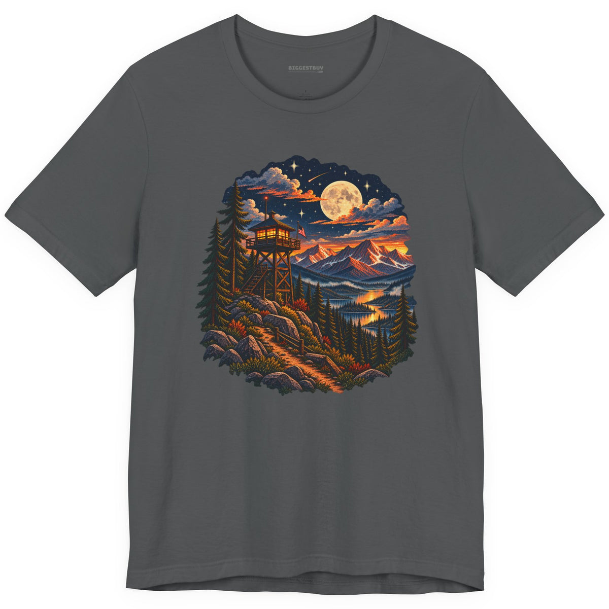 Star-Crossed Summit - Classic Jersey Tee in Asphalt, front view