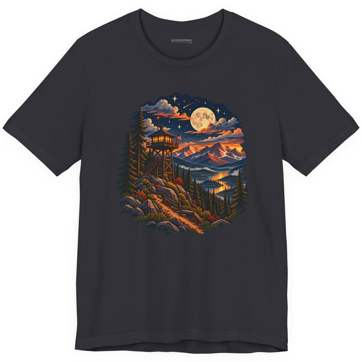 Star-Crossed Summit - Classic Jersey Tee in Dark Grey, front view