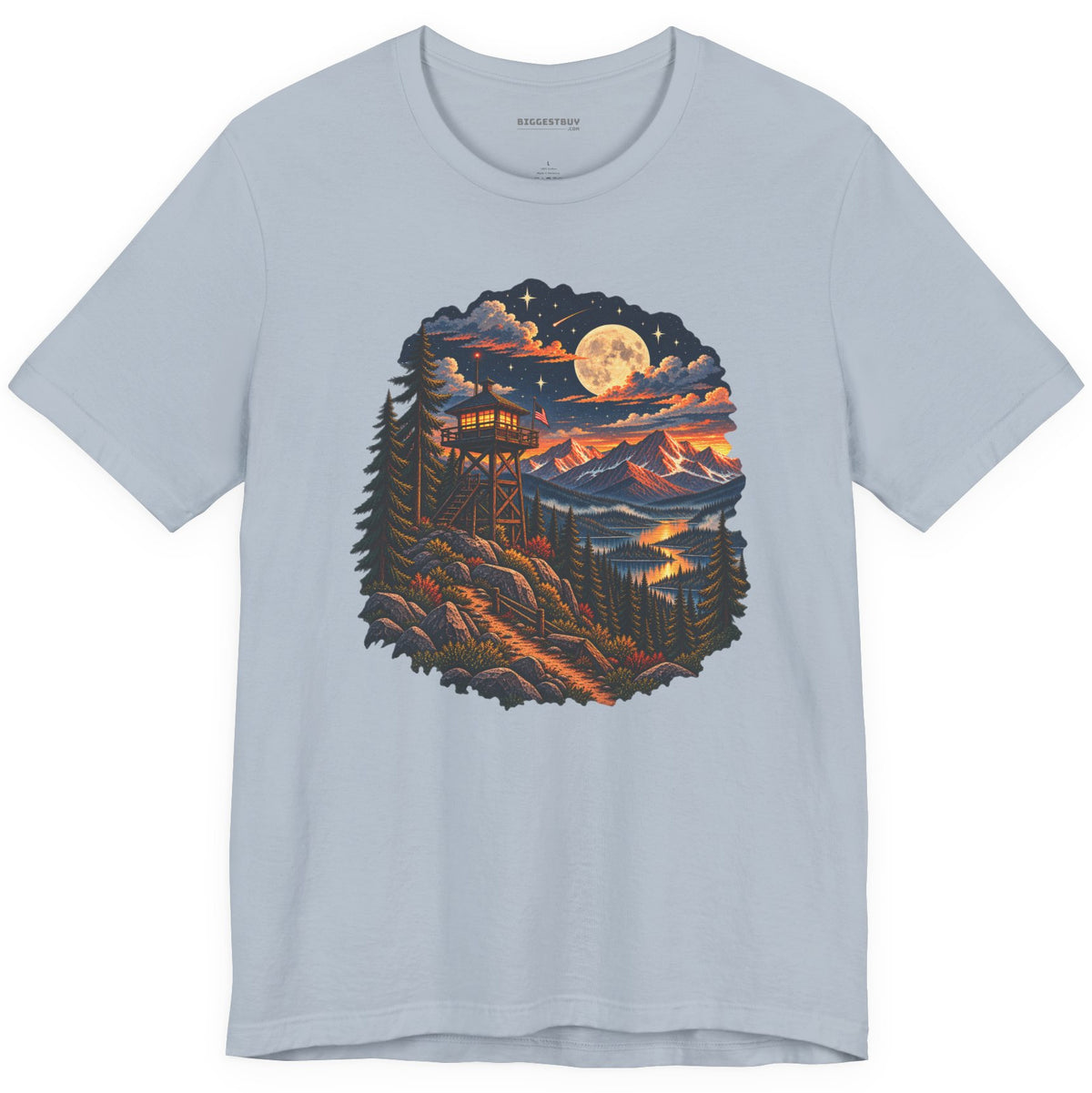 Star-Crossed Summit - Classic Jersey Tee in Light Blue, front view