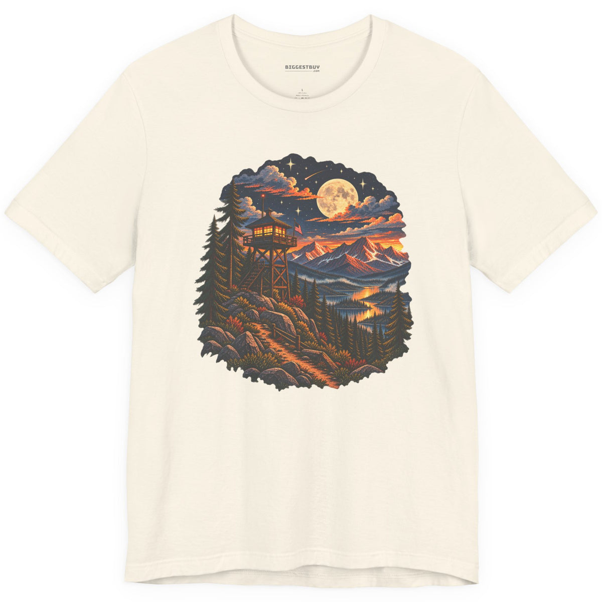 Star-Crossed Summit - Classic Jersey Tee in Natural, front view