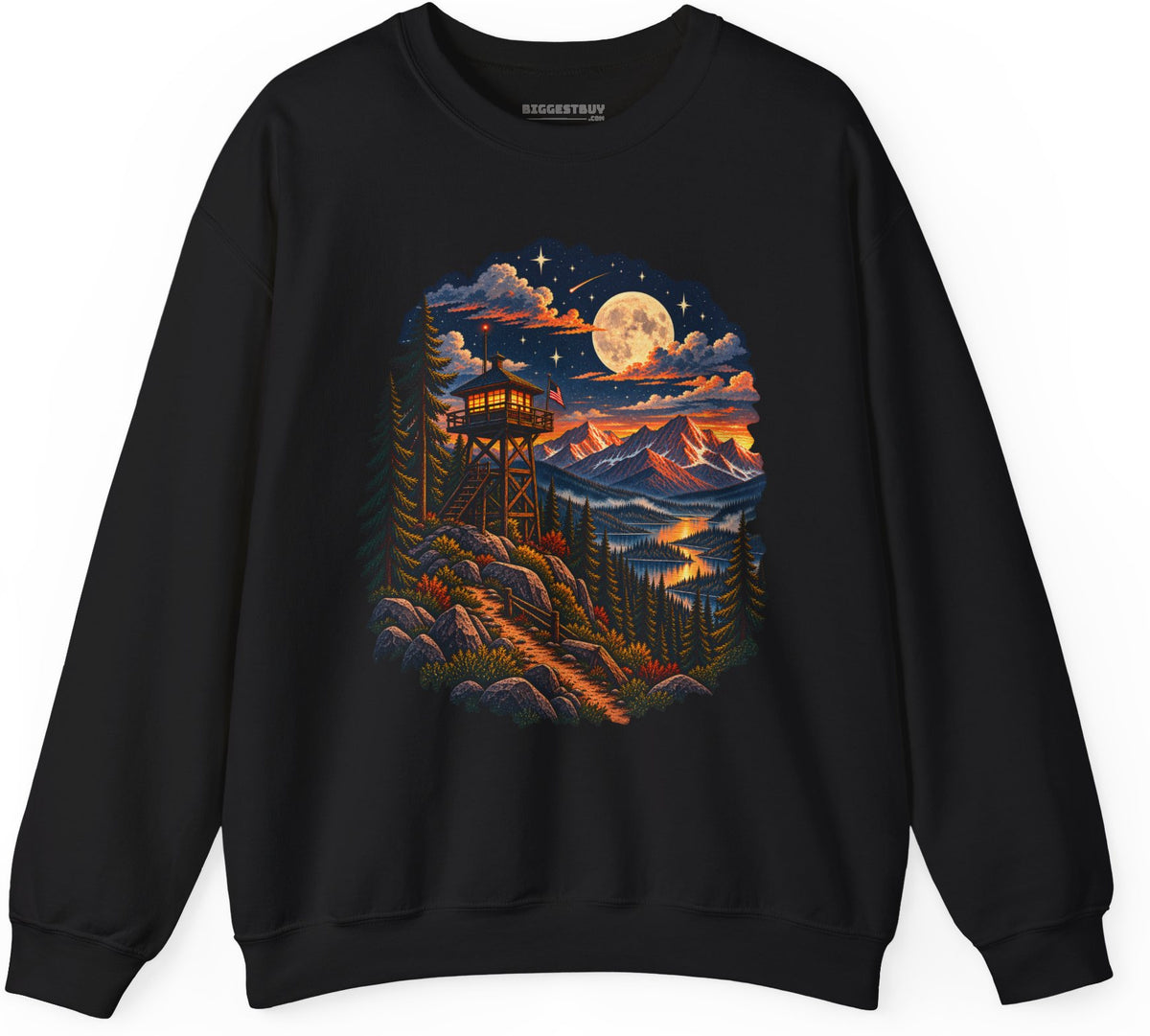 Star-Crossed Summit - Crewneck Sweatshirt in Black, front view