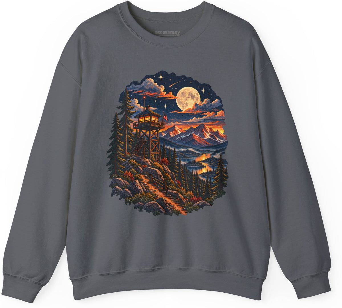 Star-Crossed Summit - Crewneck Sweatshirt in Charcoal, front view