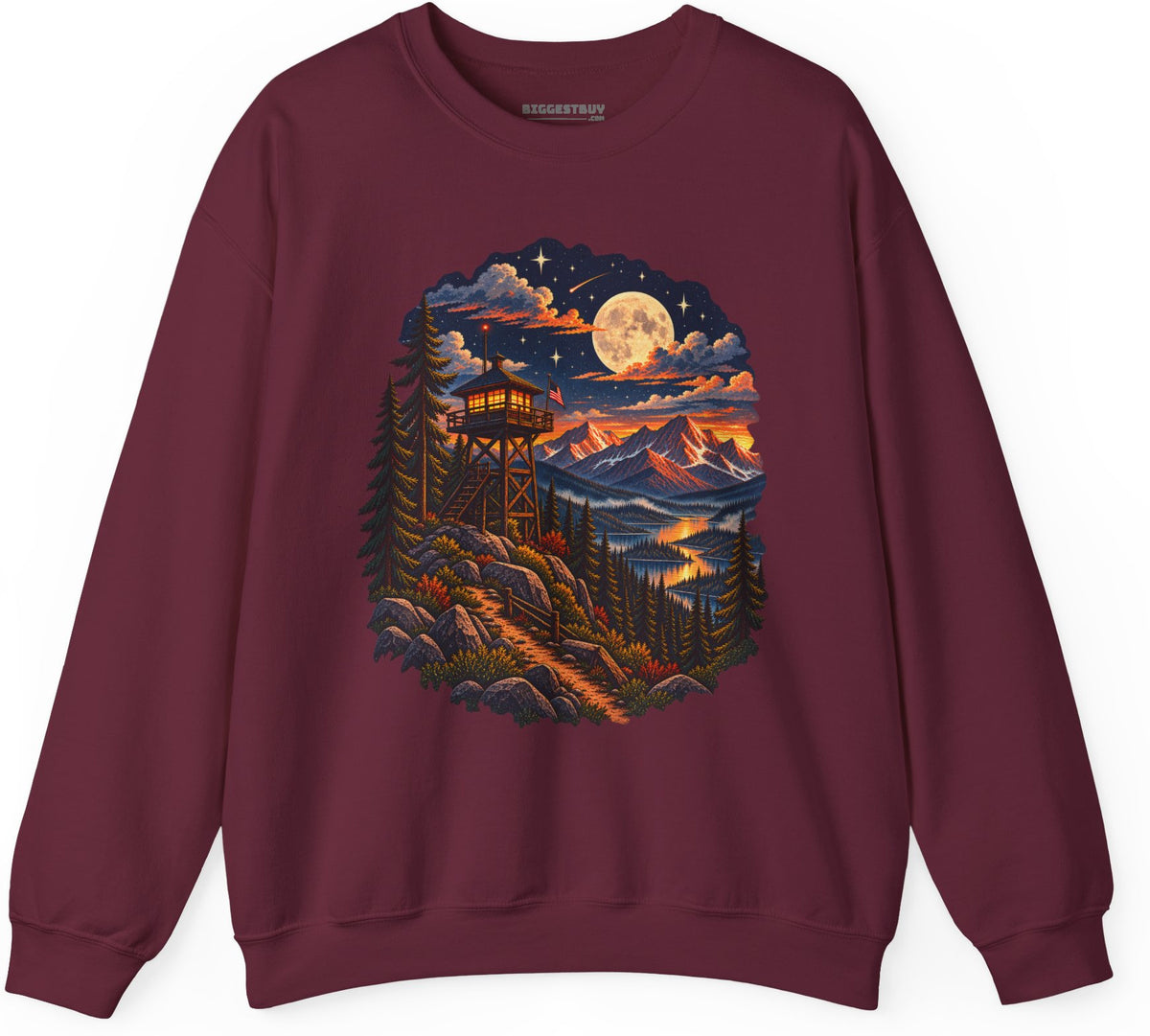 Star-Crossed Summit - Crewneck Sweatshirt in Maroon, front view